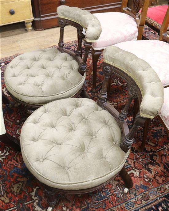 A pair of Victorian tub chairs